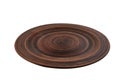 red flat clay plate top view isolated