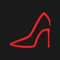 High heel shoe symbol on black background Royalty Free Stock Photo