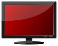 Red Flat Screen TV Set
