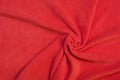 Red fleece texture - close up of a textile background. Royalty Free Stock Photo