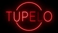 Red neon sign for the city of Tupelo