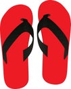 Red flip flops. top view Royalty Free Stock Photo