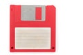 Red floppy disk with blank label Royalty Free Stock Photo