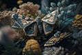 red flora and faunaMoths Bring Life to Ultra-Detailed Garden in Epic Unreal Engine 5 Compositio