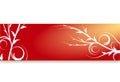 Red floral banner