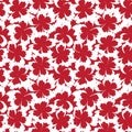 Red Floral Brush strokes Seamless Pattern Background