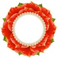 Red Floral Circle Frame