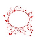 Red floral frame Royalty Free Stock Photo