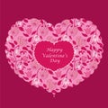 Red floral heart valentine card