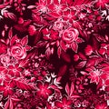 Red floral pattern with ditsy flowers.