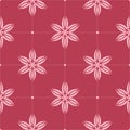 Red floral seamless background. Ornamental pattern