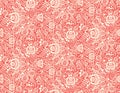 Red floral textile vector seamless pattern in Royalty Free Stock Photo