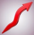 Red flow 3d up and down arrow path  on white background illustration Royalty Free Stock Photo