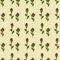 Red flower buds on seamless wallpaper Royalty Free Stock Photo