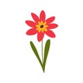 Red Flower flat icon, plant nature, chamomile sign, a colorful solid pattern on a white background, eps 10.