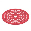 Red flower isometric carpet icon for interior design vector illustration