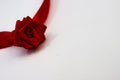 Red rose made by hand from satin ribbon Royalty Free Stock Photo