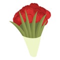 Red flower present icon cartoon vector. Delivery courier express Royalty Free Stock Photo