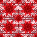 Red flower style seamless pattern Royalty Free Stock Photo