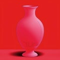 Red flower vase Royalty Free Stock Photo