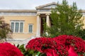 Red flowers next the Polytechnio University to conmemorate the 46th aniversary of the uprising students against the