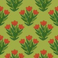 Red flowers pattern