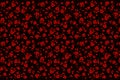 Red flowers seamless pattern on dark background. Royalty Free Stock Photo