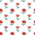 Red flowers seamless pattern Royalty Free Stock Photo