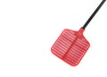 Red fly swatter. Single red flyswatter with Object made of plastic