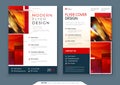 Red Flyer template layout design. Corporate business annual report, catalog, magazine, flyer mockup. Creative modern Royalty Free Stock Photo