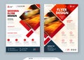 Red Flyer template layout design. Corporate business annual report, catalog, magazine, flyer mockup. Creative modern