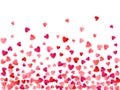 Red flying hearts bright love passion vector background