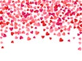 Red flying hearts bright love passion vector background