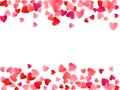 Red flying hearts bright love passion vector background. Royalty Free Stock Photo