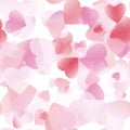 Red flying hearts seamless background