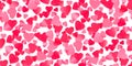 Red flying hearts seamless background