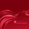 Red flying silk fabric. Fashion background. Vector illustration Royalty Free Stock Photo