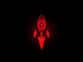 Red Flying Space Rocket Launch flight innovation Icon Logo Royalty Free Stock Photo