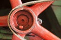Red flywheel with belt Royalty Free Stock Photo
