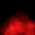 Red fog or mist color special smoke effect isolated on black background. EPS 10