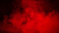 Red fog and mist effect on isolated black background for text or space. Texture smoke