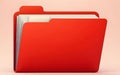 Red folder storing documents on pink background