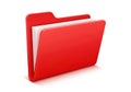Red folder icon representing a document or file storage system on a digital device Royalty Free Stock Photo