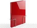 Red folder with metal clasp and handle Royalty Free Stock Photo