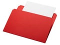 Red folder with single white paper Royalty Free Stock Photo