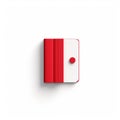 Minimalist Red And White Book Illustration On White Background