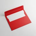 Red folder with white paper insert isolated on white background Royalty Free Stock Photo