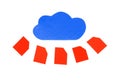 Red folders, lots of files in the cloud abstract, cloud data uploading symbol, cloud computing technology simplistic minimal