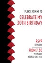 Red Folklore Style Art Deco Birthday Invitation Design