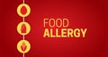 Red Food Allergy Background Illustration with Egg, Milk and Corn Icons